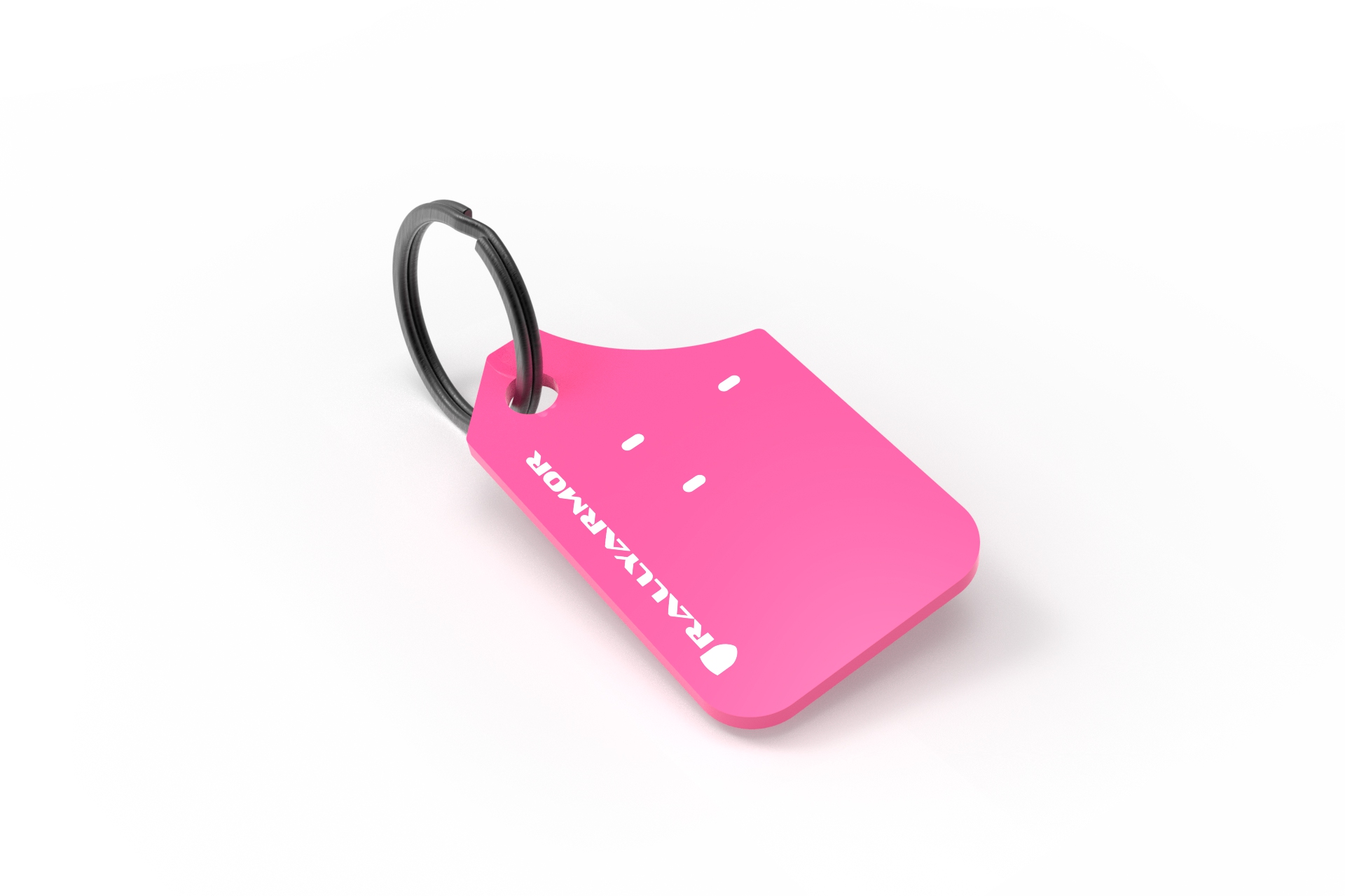 Pink Rally Armor Keychain White Logo