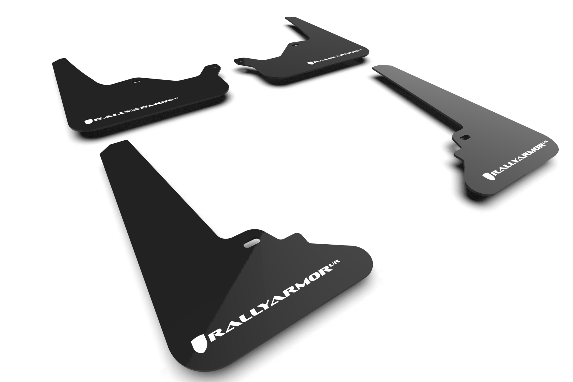 2021-25 Tesla Model S & S Plaid Black UR Mud Flap White Logo