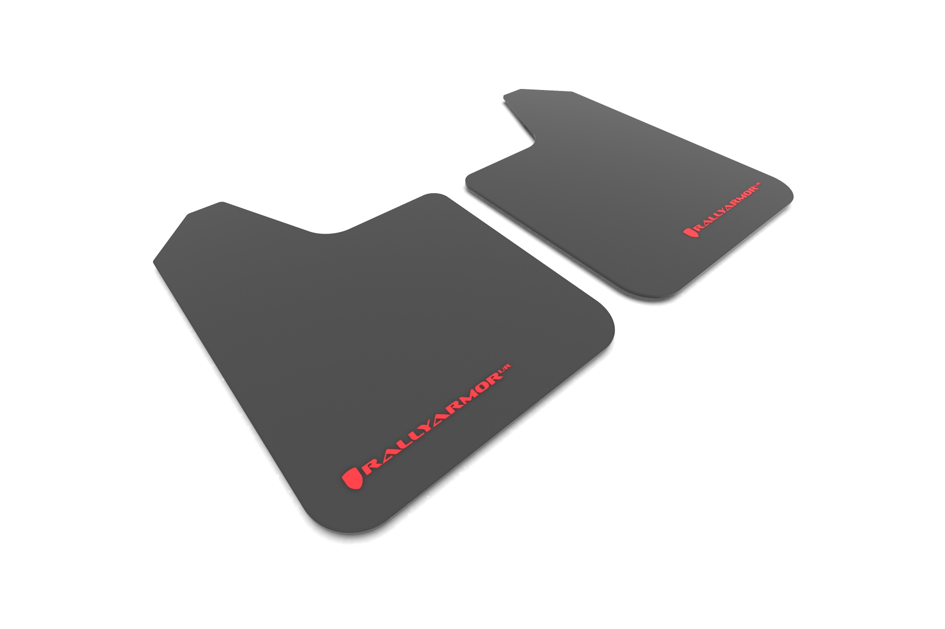 Universal UR Black Mud Flap Red Logo | Pair