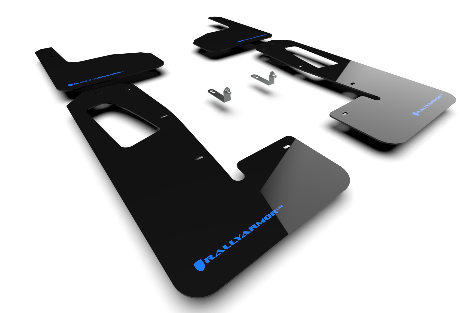2022-25 Rivian R1T Black UR Mud Flap Light Blue Logo