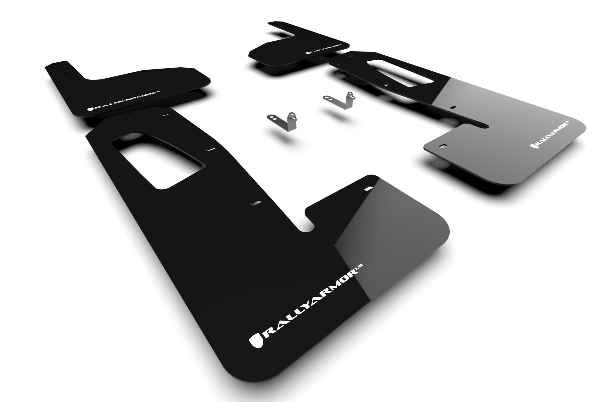 2022-25 Rivian R1T Black UR Mud Flap White Logo