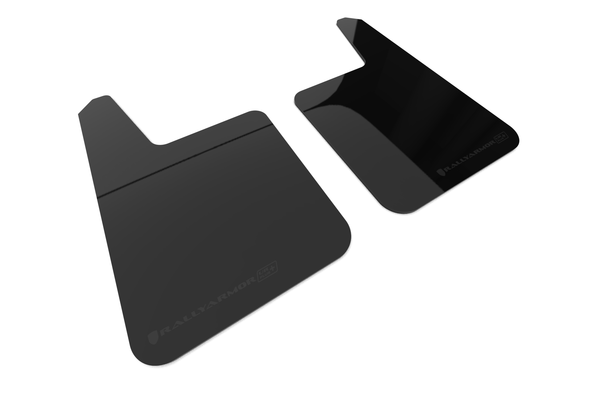 Universal UR Plus Black Mud Flap Metallic Black Logo | Pair