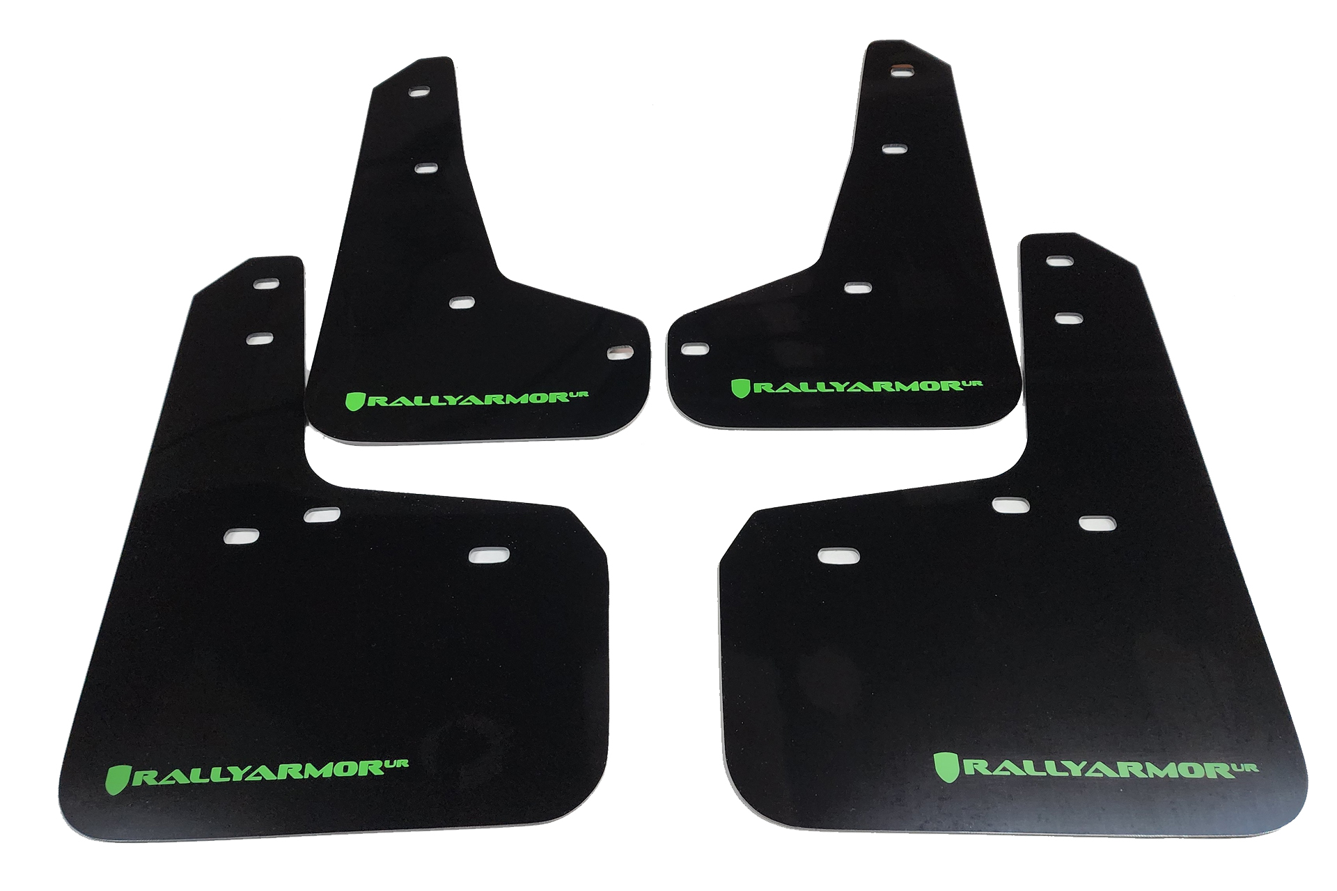 2012-19 Ford Focus, ST, RS Custom Black UR Mud Flap Green Logo