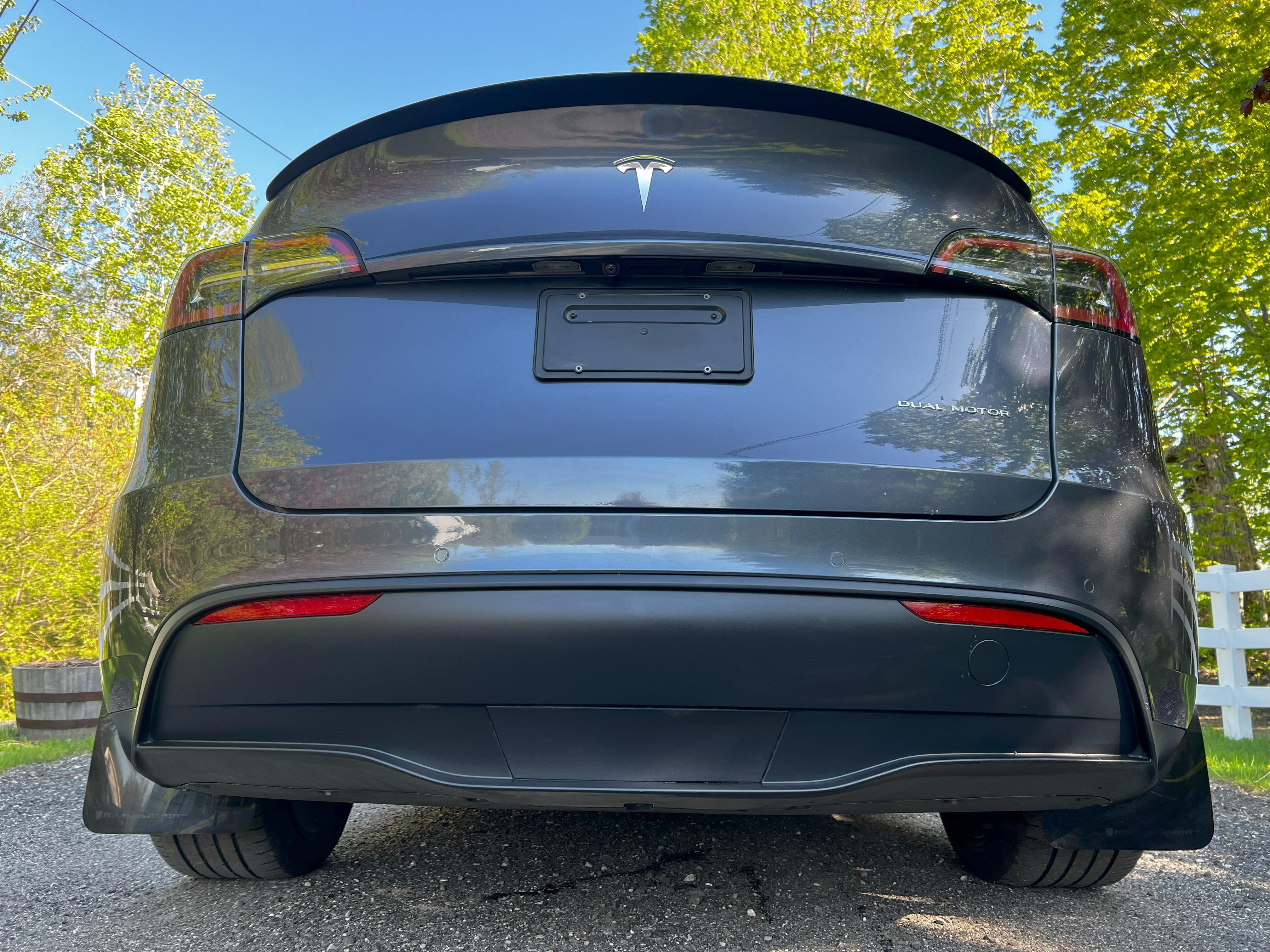 Rally Armor 2022 Tesla Model X Black UR Mud Flap w/ White Logo