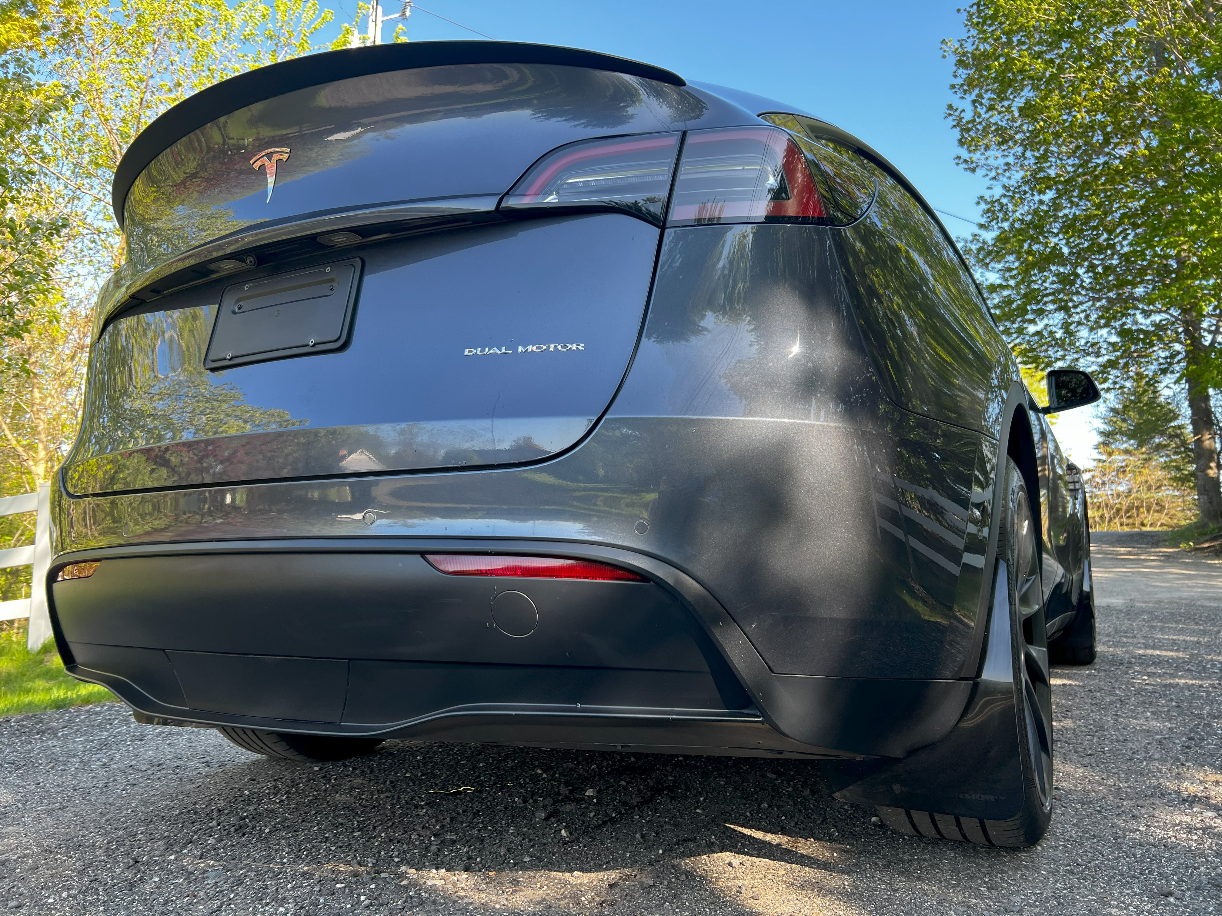 Evasive Motorsports: Rally Armor Urethane Mud Flaps - Tesla Model Y 2020+  (Black/Red Logo)