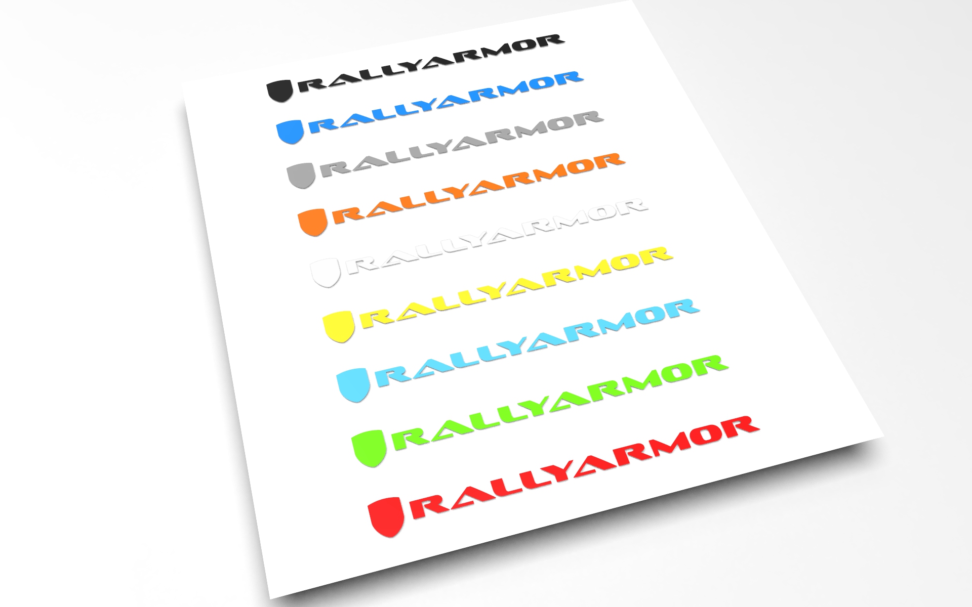 Rally Armor White Vinyl Decal Pair