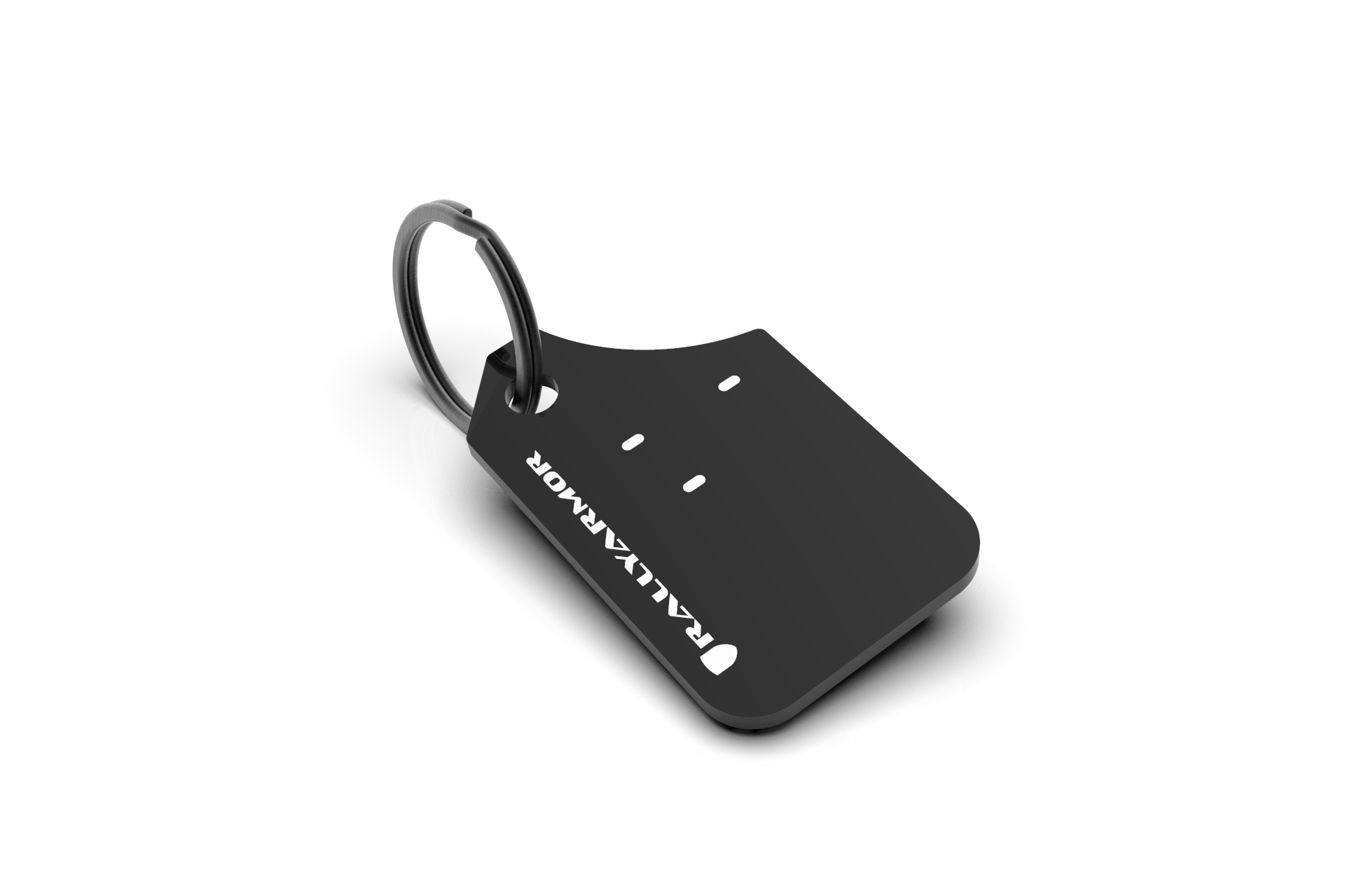 Black Rally Armor Keychain White Logo