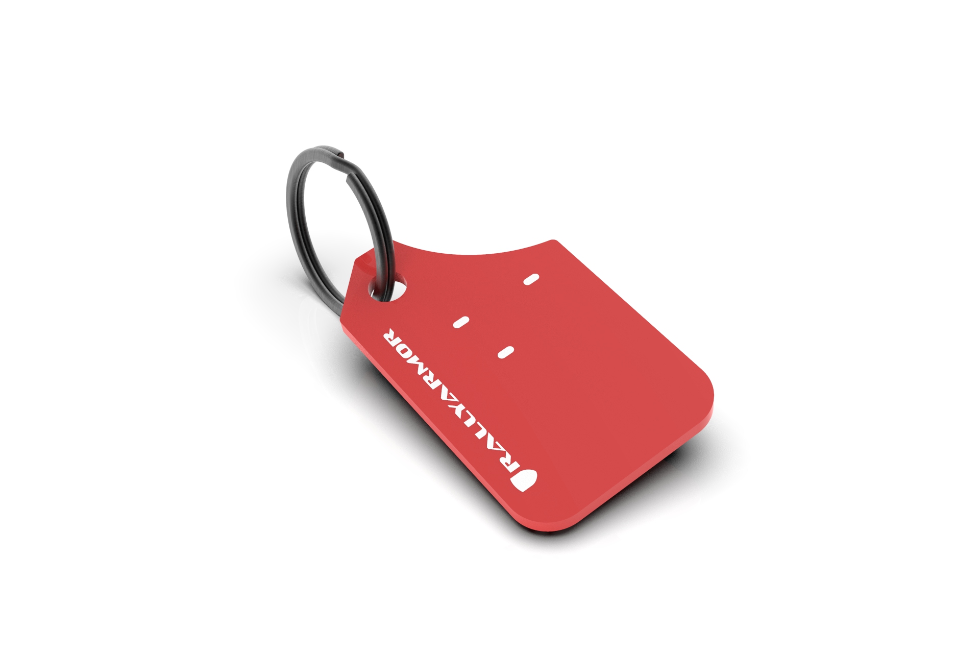 Red Rally Armor Keychain White Logo