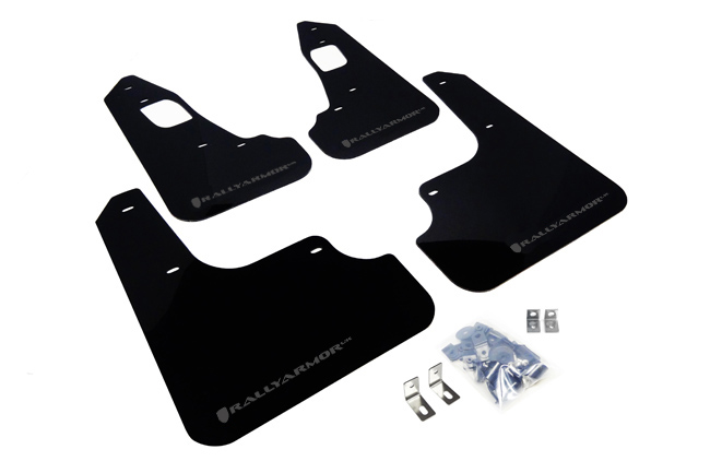 2008-17 Mitsubishi EVO X Black UR Mud Flap Grey Logo