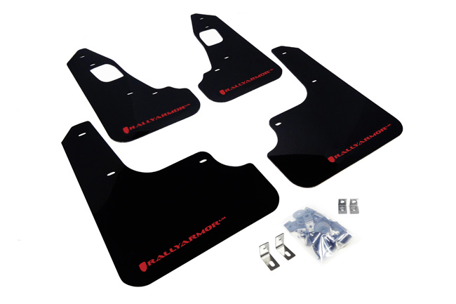 2008-17 Mitsubishi EVO X  Black UR Mud Flap Red Logo