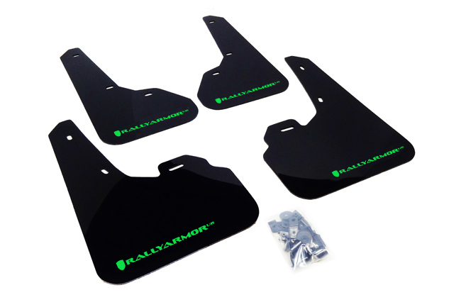 2010-13 Mazda3/Spd3 Black UR Mud Flap Green Logo
