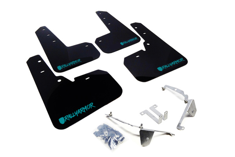 2013-17 Subaru XV Crosstrek Black Mud Flap Altered Teal Logo