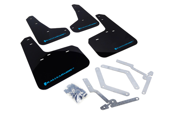 2012-19 Ford Focus, ST, RS Black UR Mud Flap Nitrous Blue Logo