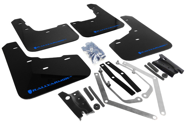 2013-19 Ford Fiesta ST Black UR Mud Flap Blue Logo