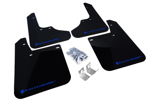 1993-01 Subaru Impreza Black UR Mud Flap Blue Logo