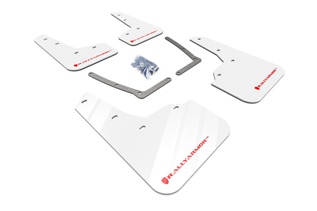 2016-21 Honda Civic Sedan, Coupe White UR Mud Flap Red Logo