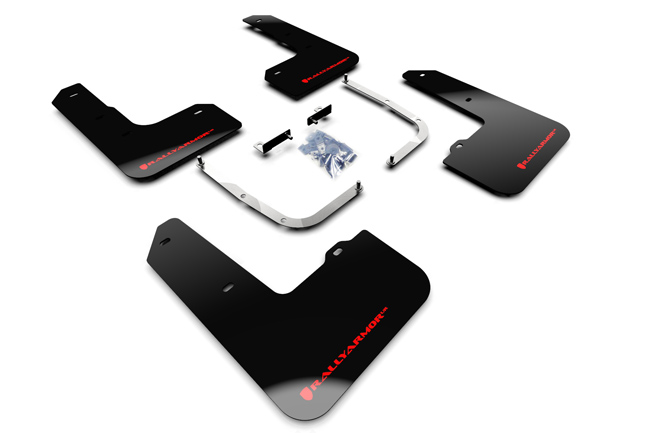 2019-22 Hyundai Veloster N Black UR Mud Flap Red Logo