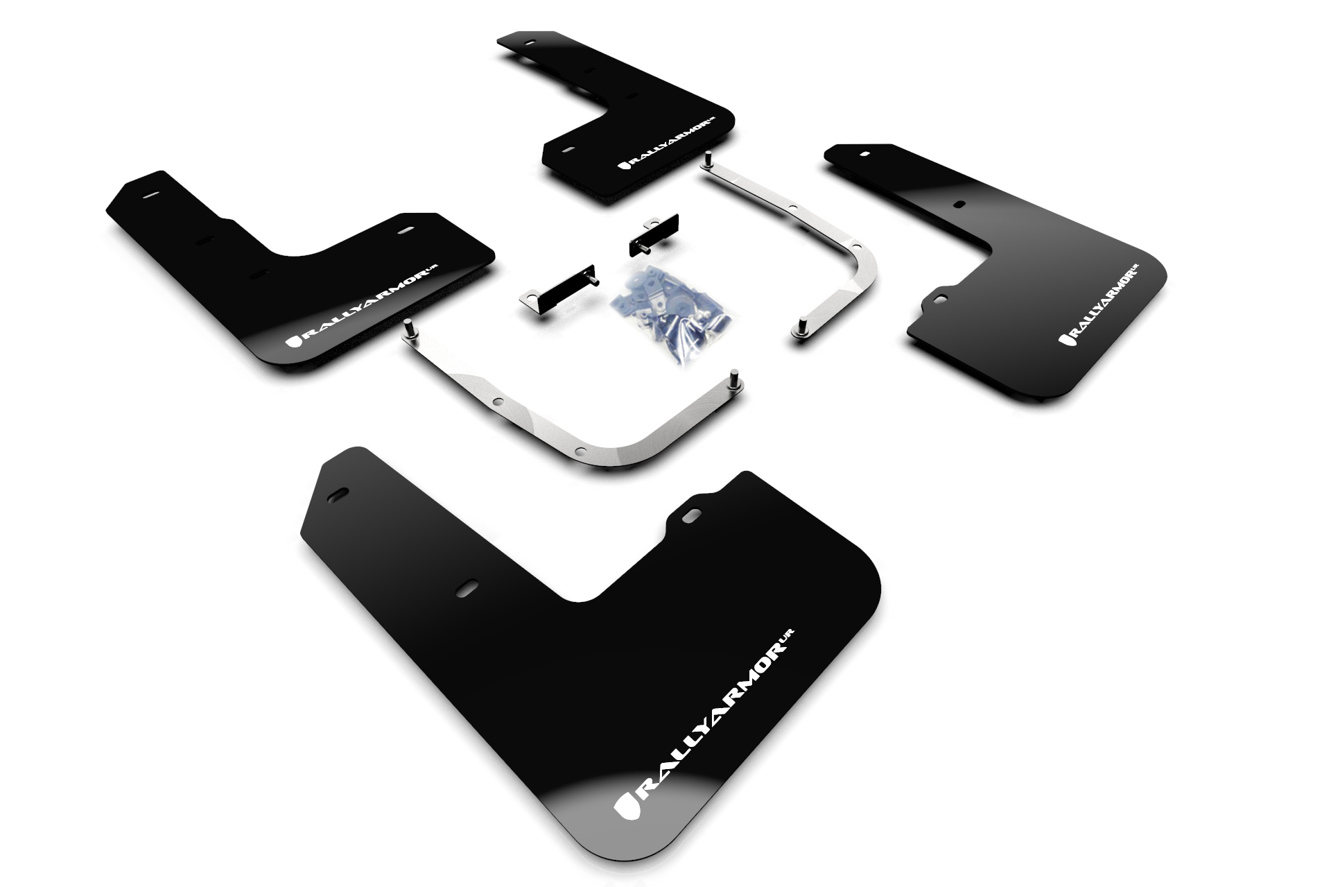 2019-22 Hyundai Veloster N Black UR Mud Flap White Logo