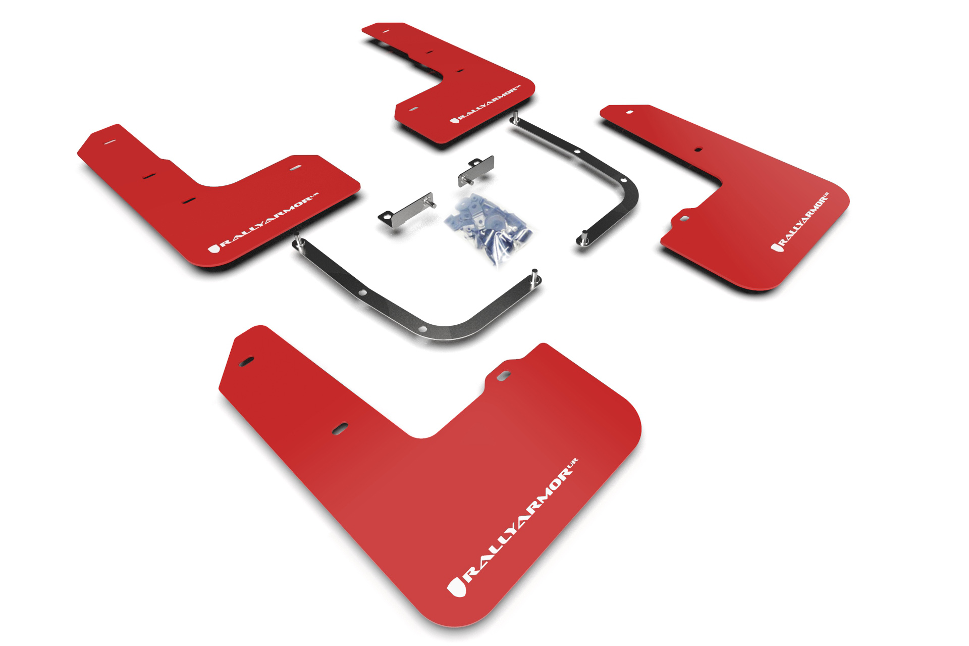 2019-22 Hyundai Veloster N Red UR Mud Flap White Logo