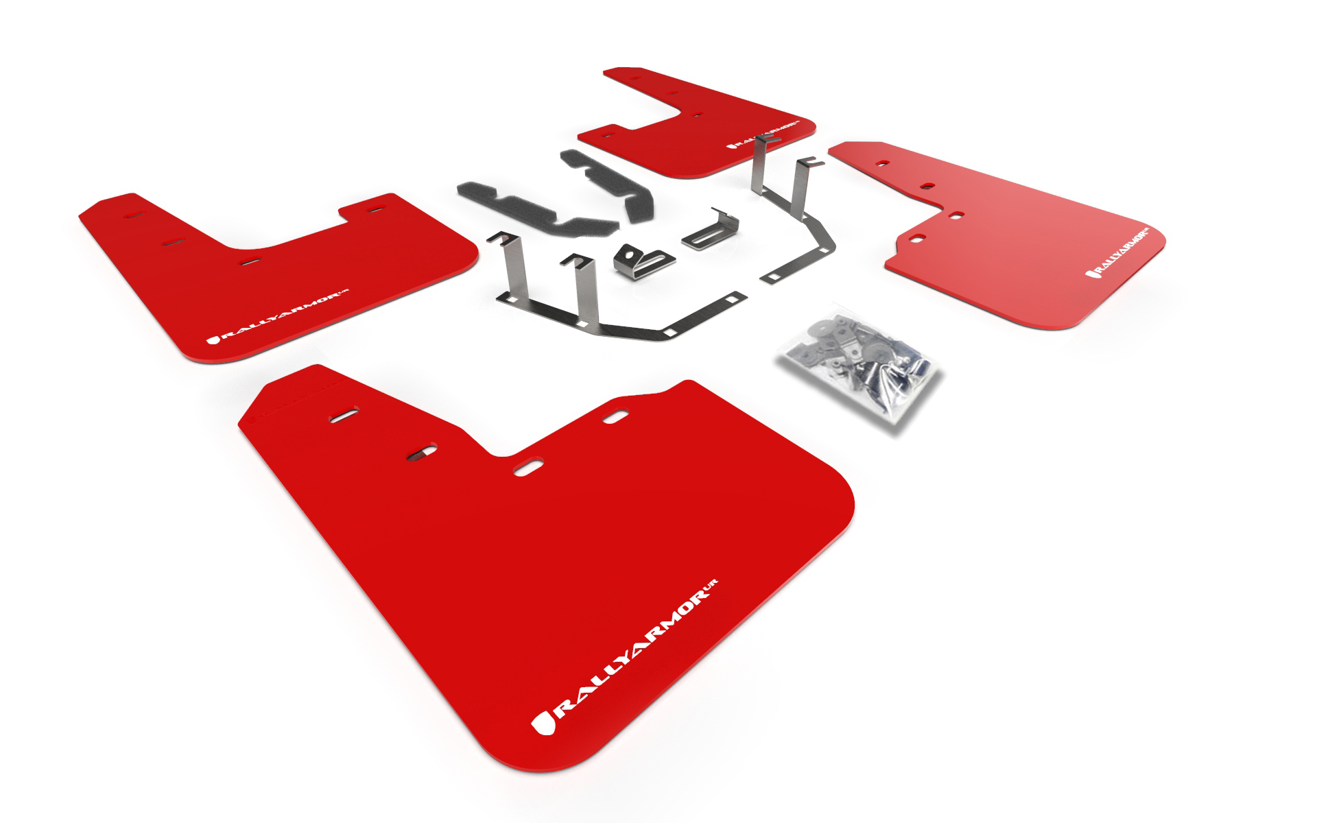 2018-23 Mk8 Ford Fiesta ST Red Mud Flap White Logo